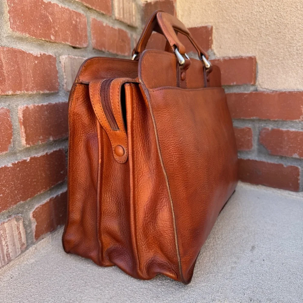 VTG Fabrizio Paini Leather Briefcase from Parma Italy 🇮🇹